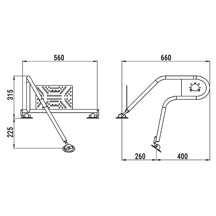 Стойка рулевая с креплением на баллон надувной лодки 25мм в Ростове-на-Дону