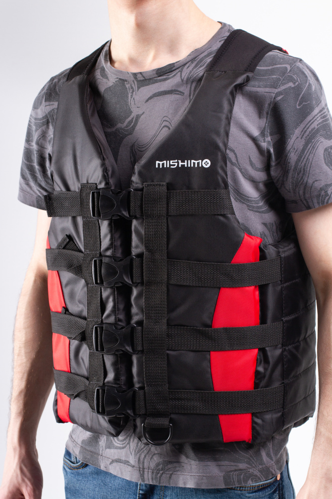Жилет спасательный MISHIMO PRO Премиум качества Черно-красный в Ростове-на-Дону