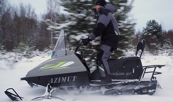Миниснегоход Бурлак Азимут 20 л.с. , эл.запуск, реверс, тормоз гидравл, капот серый в Ростове-на-Дону