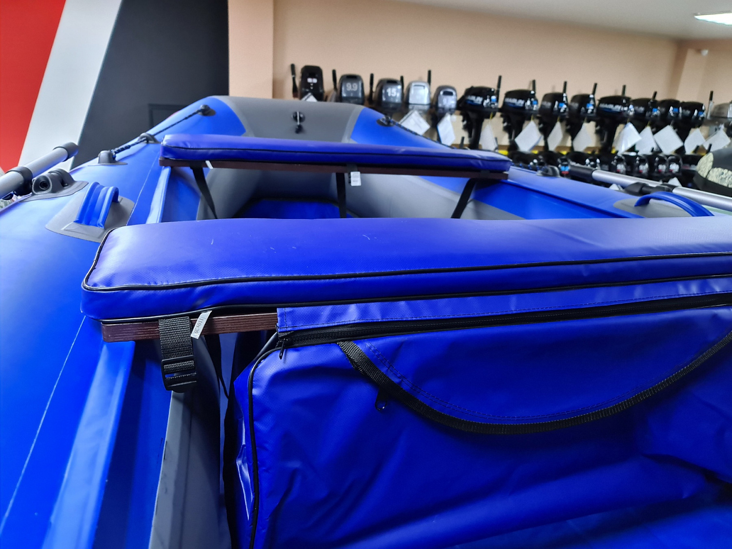 КОМПЛЕКТ МЯГКИХ НАКЛАДОК С СУМКОЙ ДЛЯ ЛОДОК 110Х20 СИНИЙ в Ростове-на-Дону