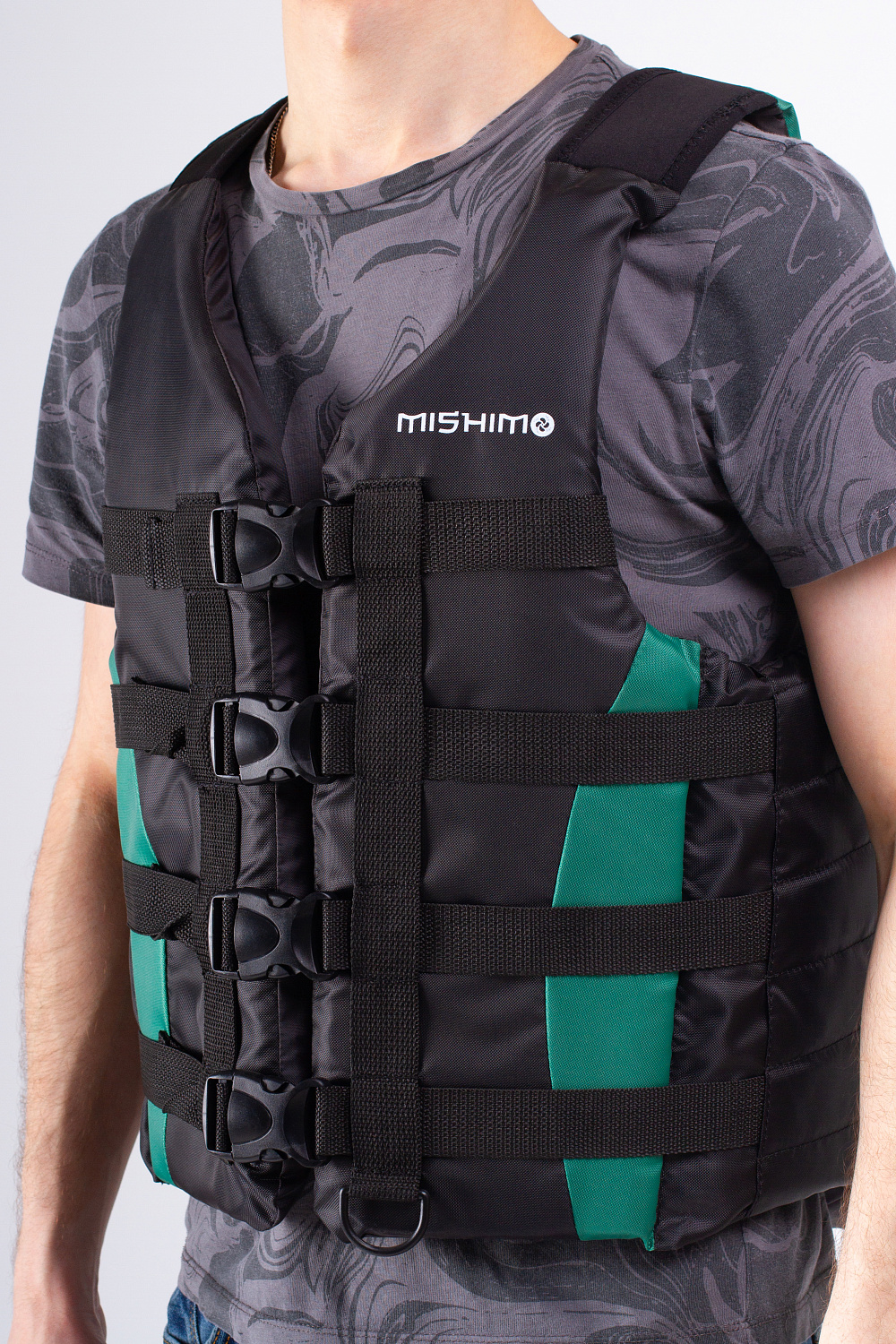 Жилет спасательный MISHIMO PRO Премиум качества Черно-зеленый в Ростове-на-Дону