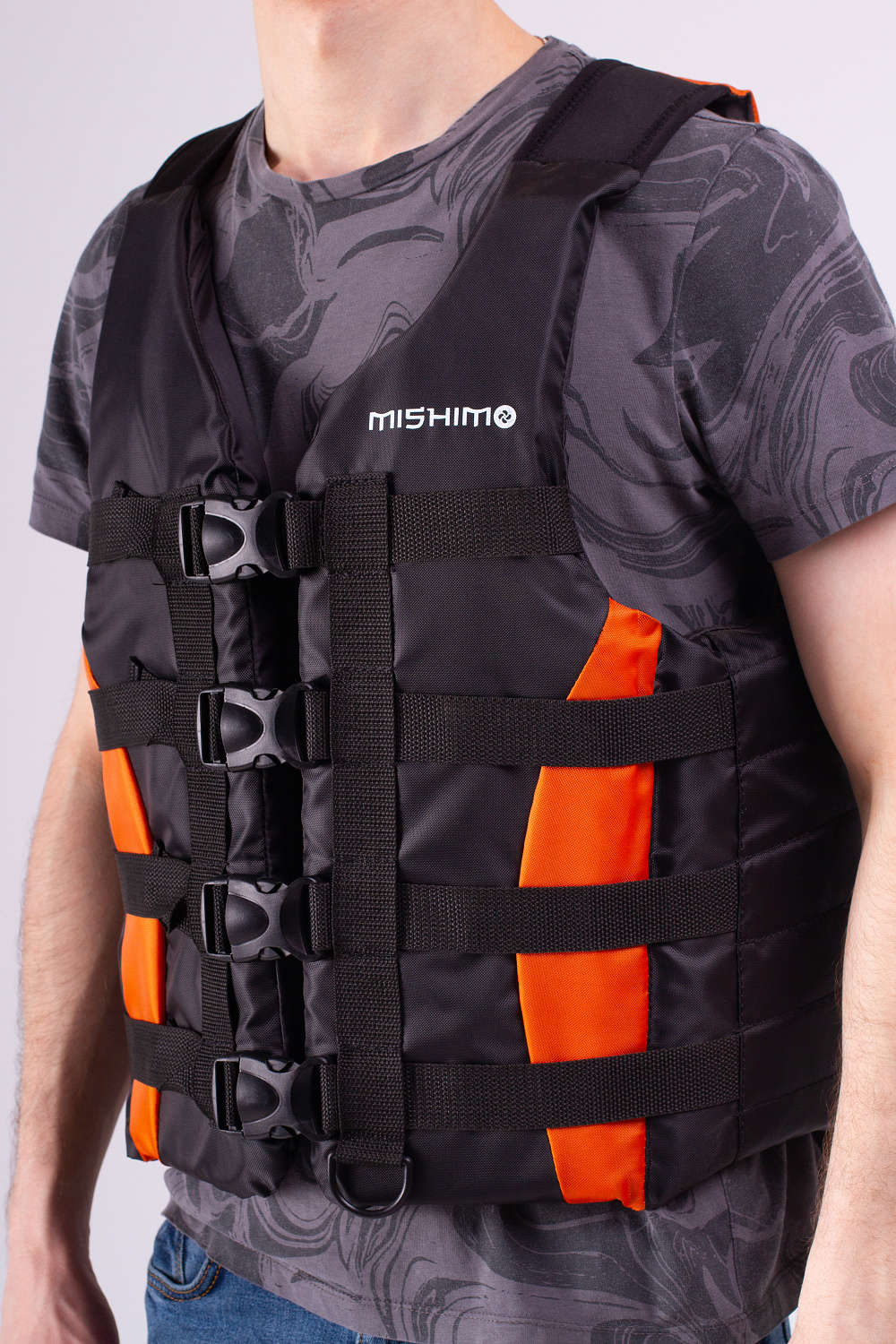 Жилет спасательный MISHIMO PRO Премиум качества Черно-оранжевый в Ростове-на-Дону